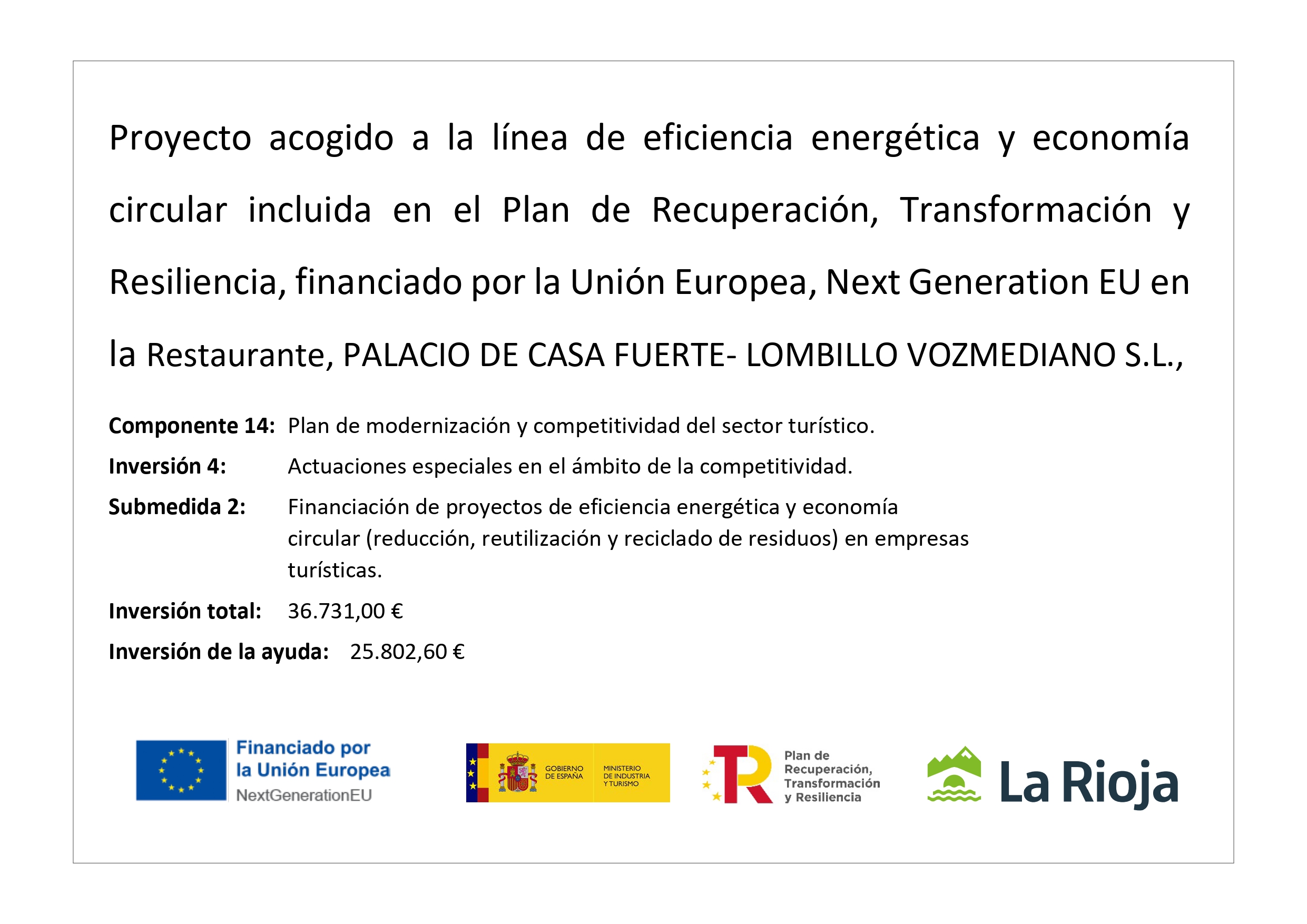 Plan de modernización y competitividad del sector turístico